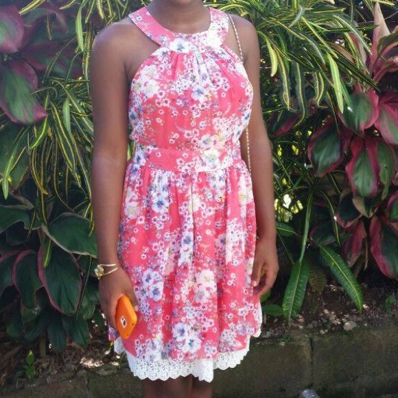 Floral, Flare Dress w/ Open Back & Embroidery. - Picture 1 of 5